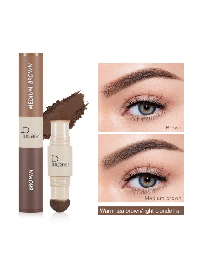 pudaier Double Eyebrow Powder Does Not Faint Three-dimensional Eyebrow Cream Hairline Shadow Powder - Image 1