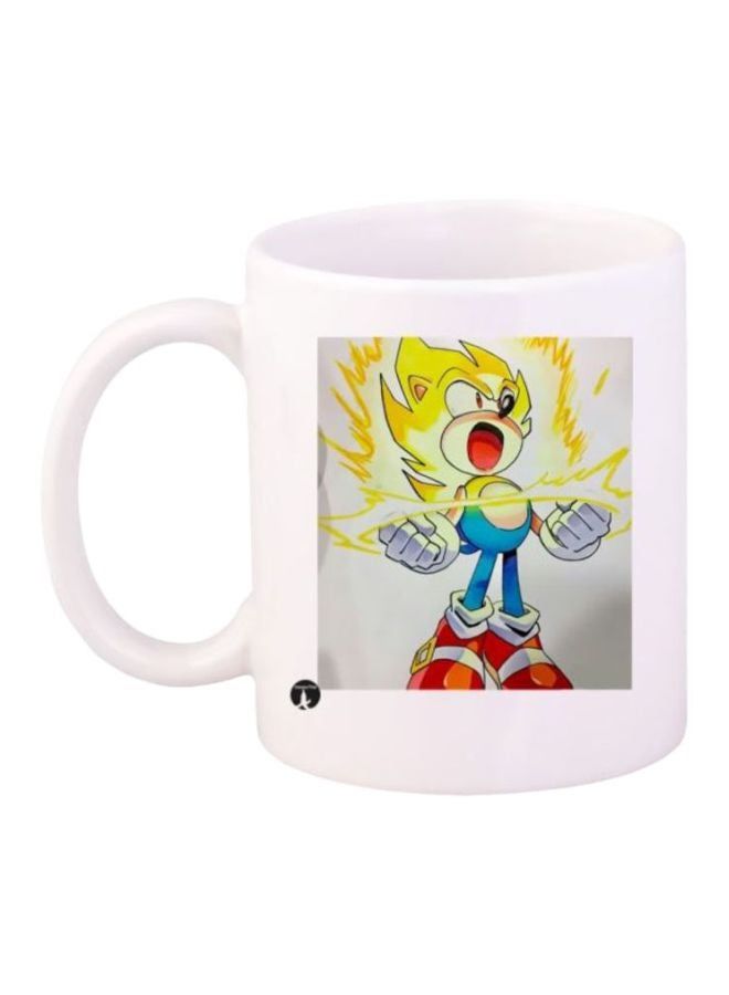 RKN Sonic Character Printed Coffee Mug White/Yellow/Red - Image 1