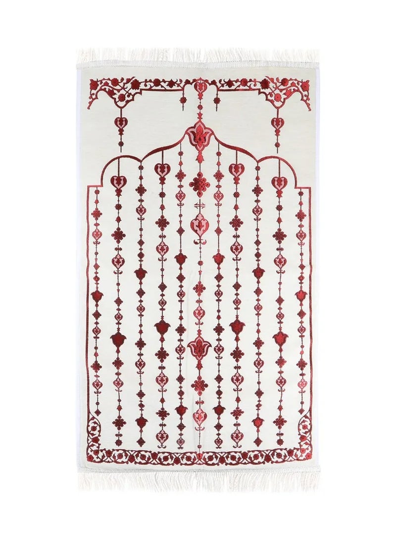 MANASEK Prayer Mat from the Eylul collection with a bag from the local brand Manasek | Original Saudi products | Made of polyester, cotton, and soft chenille fabric, comfortable and practical - 70 x 120 cm  - Image 1