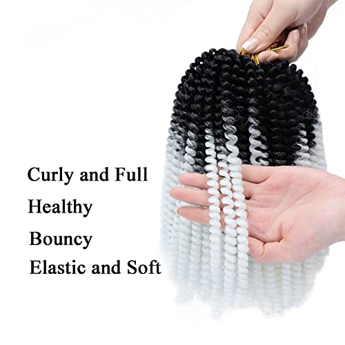 Liyate 6 Packs Spring Twist Hair 8 Inch White Spring Twist Crochet Hair Fluffy Spring Twist Synthetic Fiber Twist Crochet Braids Low Temperature Twist Crochet Hair for Black Women(OTWhite) - Image 5