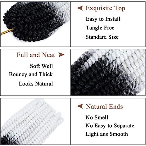 Liyate 6 Packs Spring Twist Hair 8 Inch White Spring Twist Crochet Hair Fluffy Spring Twist Synthetic Fiber Twist Crochet Braids Low Temperature Twist Crochet Hair for Black Women(OTWhite) - Image 4