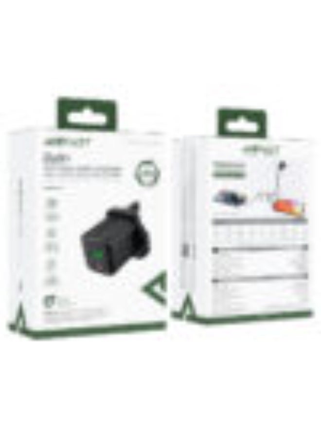 ACEFAST Fast Charge Wall Charger A126, GaN PD20W, Two Ports 1 USB-A & 1 USB-C,  Faster Cooling, Smaller Size, Suitable Phones, Tablets, Game Consoles - Black - Image 5