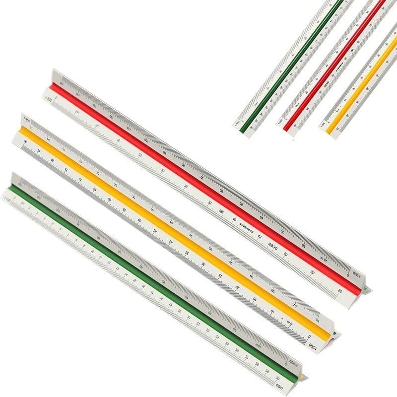 KRAFTMASTERS 1pcs Triangular Scale Ruler Plastic Straight Ruler 30cm Architect/Engineer Accurate Drafting Measure Tool - Image 1