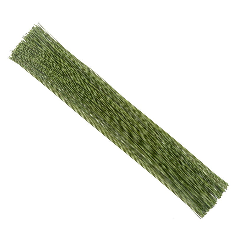 CCINEE 26 Gauge Dark Green Floral Wire Stem for Flower Arrangement Craft Supply,16 Inch,200PCS - Image 1