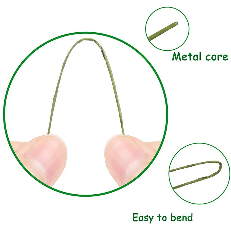 CCINEE 26 Gauge Dark Green Floral Wire Stem for Flower Arrangement Craft Supply,16 Inch,200PCS - Image 3