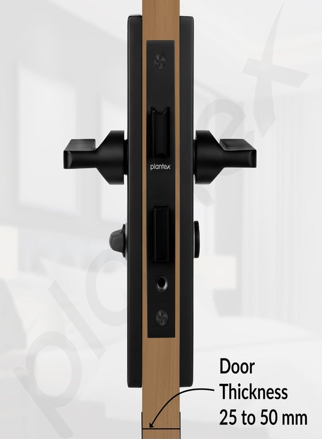 Plantex Stainless Steel Door Lock - Bathroom Door Lock/Mortise 8inch Keyless Plate Handle Set for Home/Bathroom/Store Room/Balcony/Office - Pack of 1 (DTM-660, Black) - Image 4