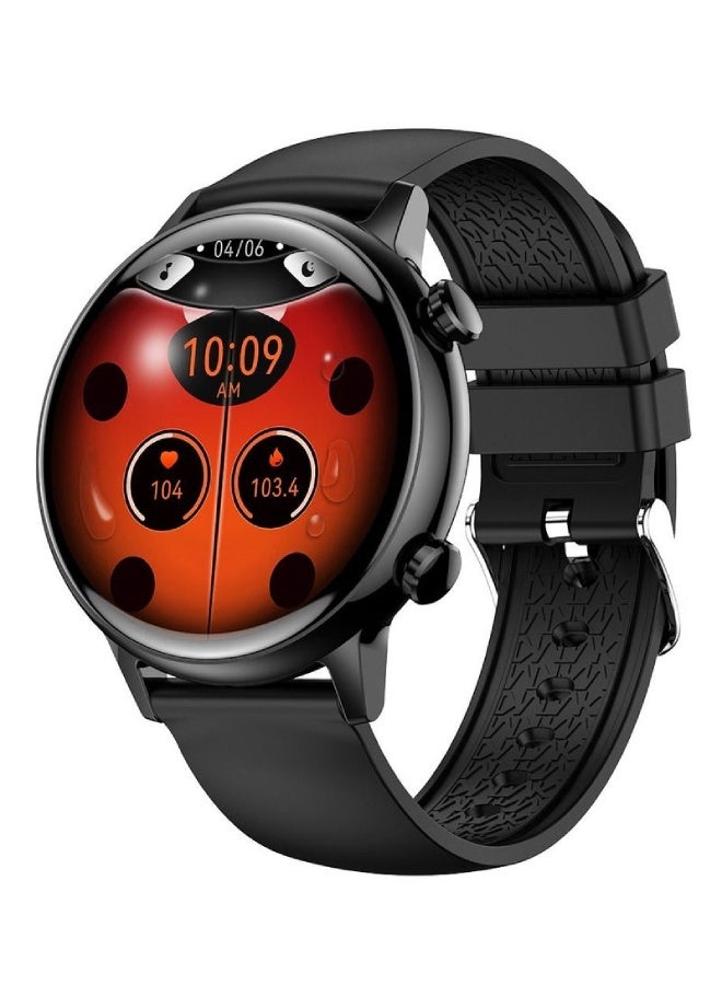 AROAQ HK39 Smartwatch 1.1″ HD Display, Bluetooth Calling, NFC, BP Monitor, SpO2, Heart Rate, Fitness Tracker, Waterproof – Silicone Strap , Black - Image 2