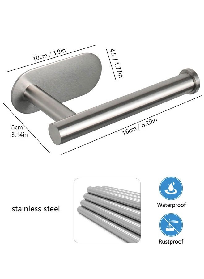 HAWAWA - 2pcs Toilet Paper Holder Self Adhesive, SUS304 Stainless Steel Rustproof Adhesive Toilet Roll Holder Wall Mount no Drilling for Bathroom, Kitchen, Washroom Vertically or Horizontally Silver - Image 1