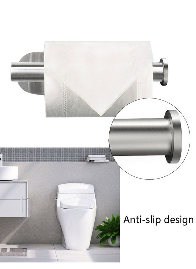 HAWAWA - 2pcs Toilet Paper Holder Self Adhesive, SUS304 Stainless Steel Rustproof Adhesive Toilet Roll Holder Wall Mount no Drilling for Bathroom, Kitchen, Washroom Vertically or Horizontally Silver - Image 1