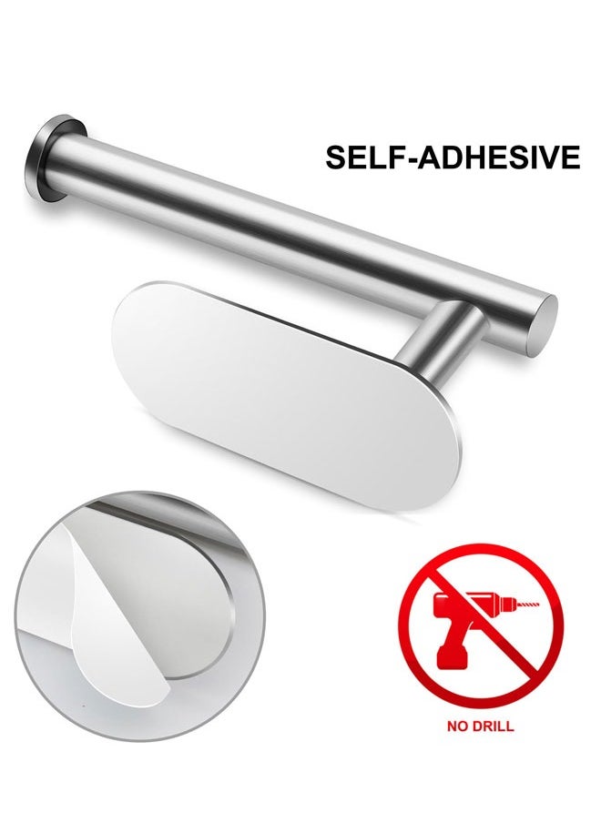 HAWAWA - 2pcs Toilet Paper Holder Self Adhesive, SUS304 Stainless Steel Rustproof Adhesive Toilet Roll Holder Wall Mount no Drilling for Bathroom, Kitchen, Washroom Vertically or Horizontally Silver - Image 1