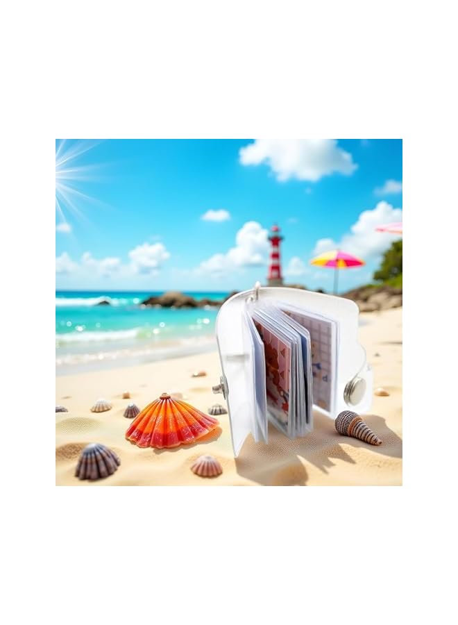 S-TOP Clear Mini Photo Album Keychain, Mini Photo Album 16 Pockets Photos Holder Keychain Jelly Color Card Holder 2 Inch Photos Holder Portable Key Chain,Photo Albums, Frames and Accessories(1inch) - Image 2