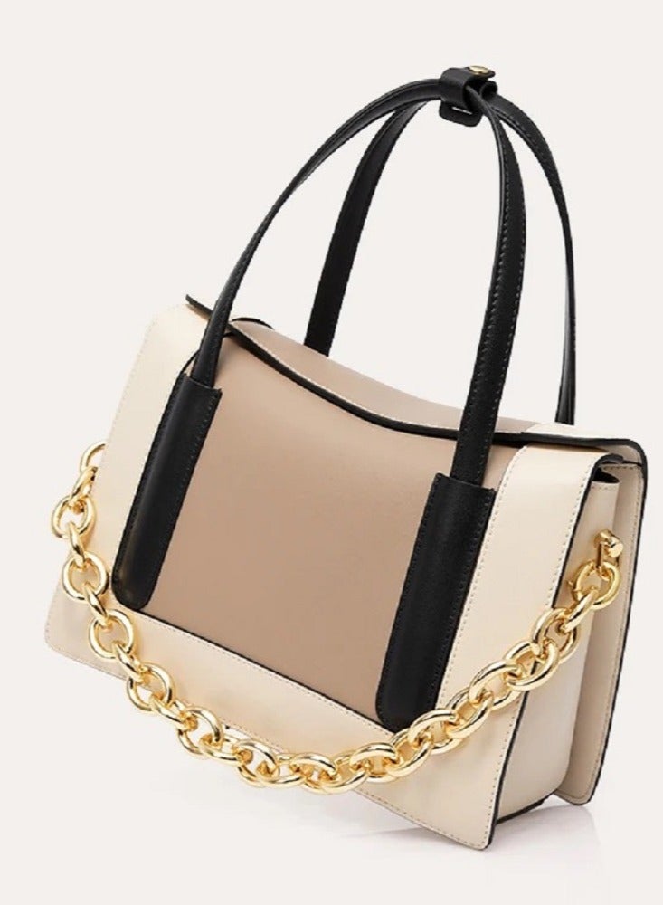 UHURA Nude Office Bag – Women’s Versatile Leather Shoulder Bag, Stylish Portable Armpit Side Carry Bag, Fashionable Daily Commuting Handbag for Girls or College Student, Practical Chic Handbag, Perfect for Work, School, or Casual Outings, Sleek Nude Color - Image 3