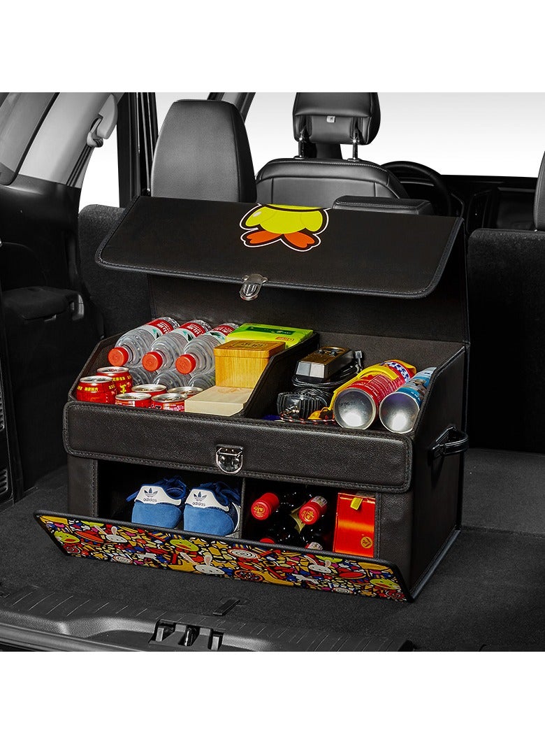 Generic Black Car Organizer Trunk Organizer Storage Box, Tidy Storage Trunk Organizer,Foldable Car Storage Bag ,Large Capacity In-car Storage Box For All Vehicles  - Image 1