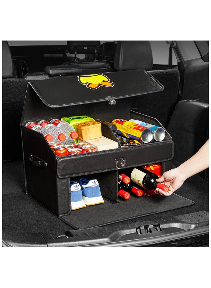 Generic Black Car Organizer Trunk Organizer Storage Box, Tidy Storage Trunk Organizer,Foldable Car Storage Bag ,Large Capacity In-car Storage Box For All Vehicles  - Image 5