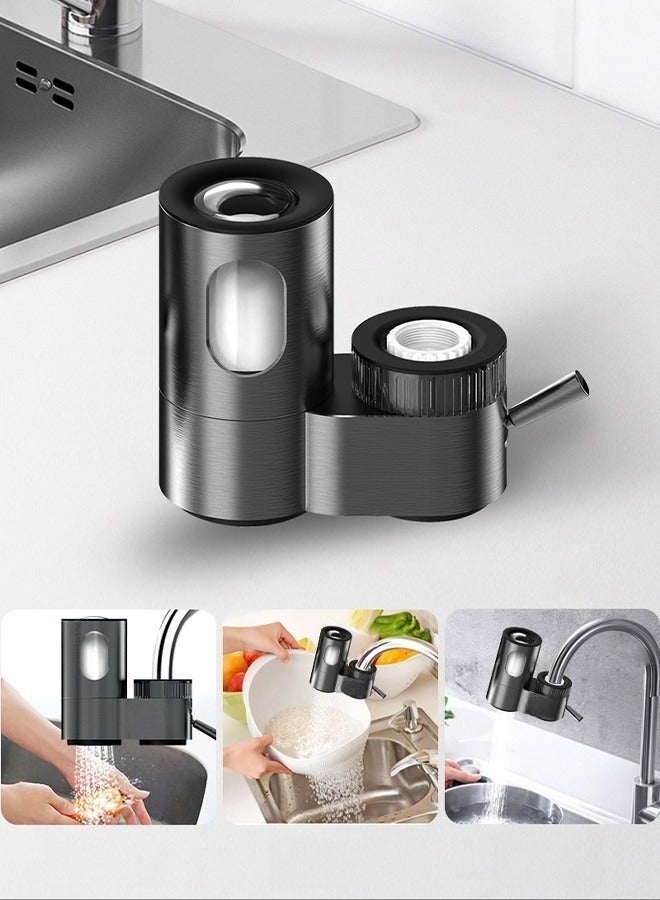 داريو مرشح مياه صنبور الفولاذ المقاوم للصدأ – نظام تصفية 7 مراحل مع اللب الأساسي المركب الخزفي، منفذين، 4 خراطيش و 5 موصلات للمياه النظيفة - Image 3