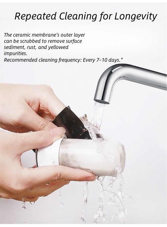 داريو مرشح مياه صنبور الفولاذ المقاوم للصدأ – نظام تصفية 7 مراحل مع اللب الأساسي المركب الخزفي، منفذين، 4 خراطيش و 5 موصلات للمياه النظيفة - Image 5