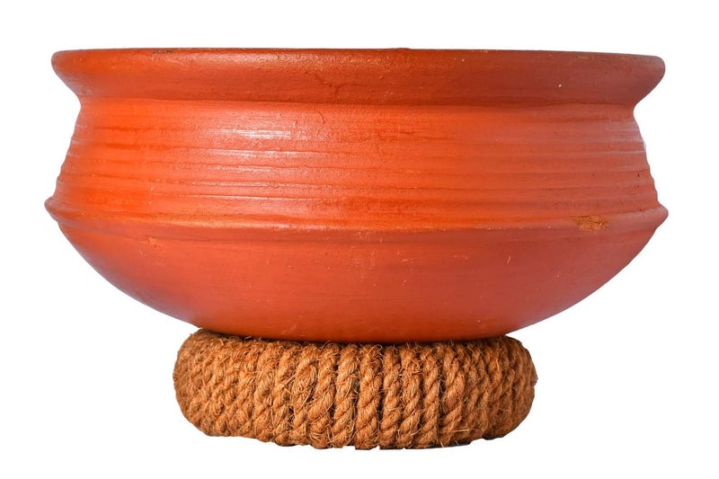 Organic Clay Dahi Handi | Clay Handi | MItti Handi | Curd Pot Medium Size | Pot with Lid_10  - Image 1