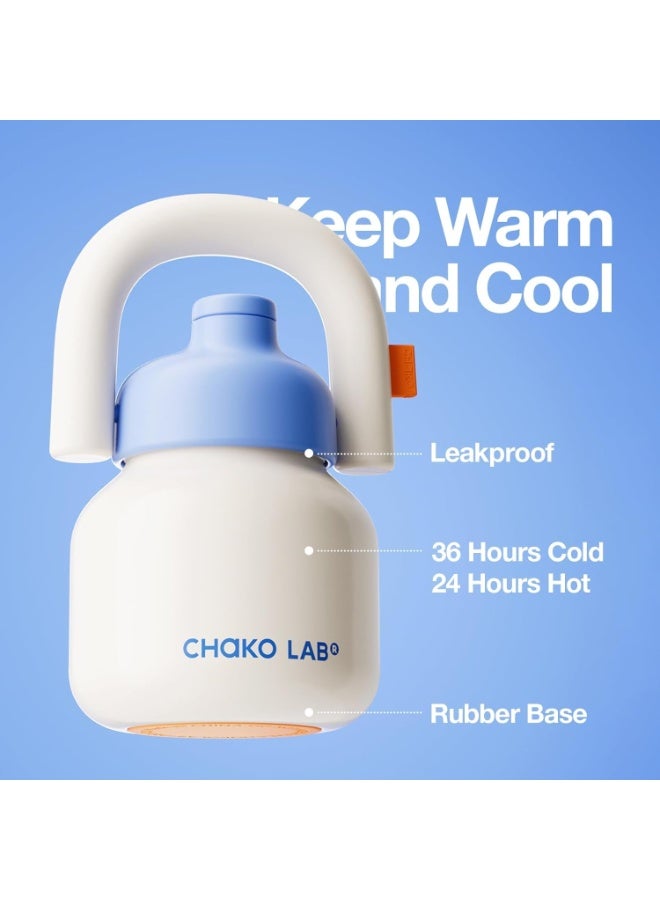 Chako Lab Stainless Steel Vacuum Insulated Tumbler - White Blue
