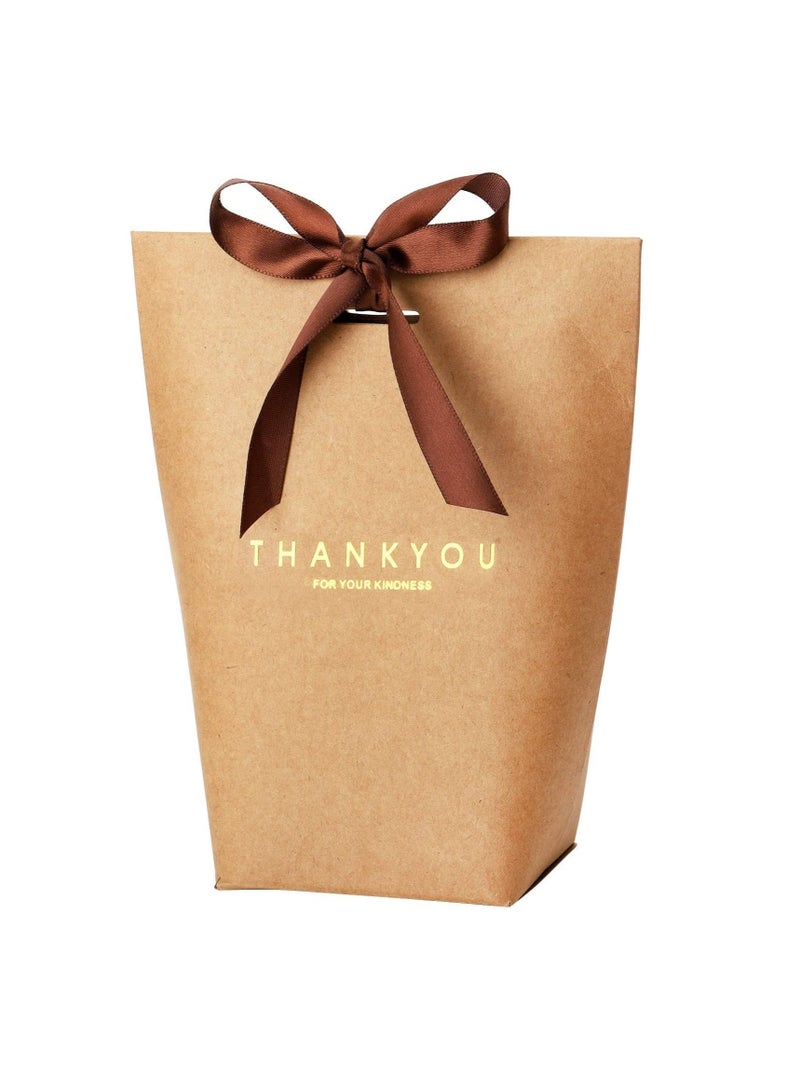 Thank You Gift Bags with Ribbons, Kraft Paper Gift Bags Party Favor Treat Bags Goody Bags Candy Cookie Bags for Wedding Bridal Shower Birthday Party KSA | Riyadh, Jeddah - Image 5