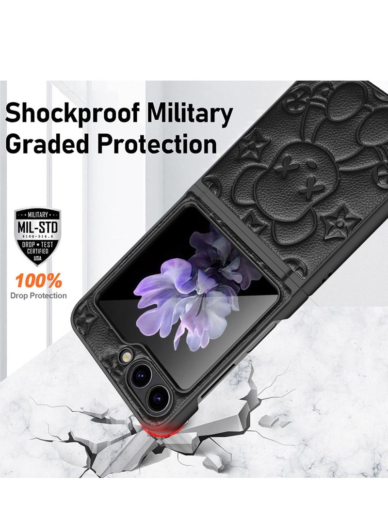 Aookay Case Compatible With Samsung Galaxy Z Flip 5,  Leather Protective Cover, Ultra Thin, Shockproof  - Image 5