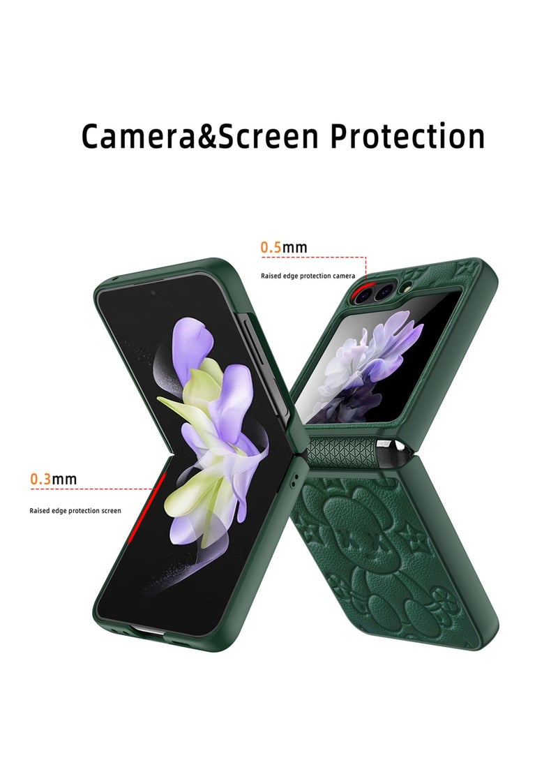 Aookay Case Compatible With Samsung Galaxy Z Flip 5,  Leather Protective Cover, Ultra Thin, Shockproof  - Image 4