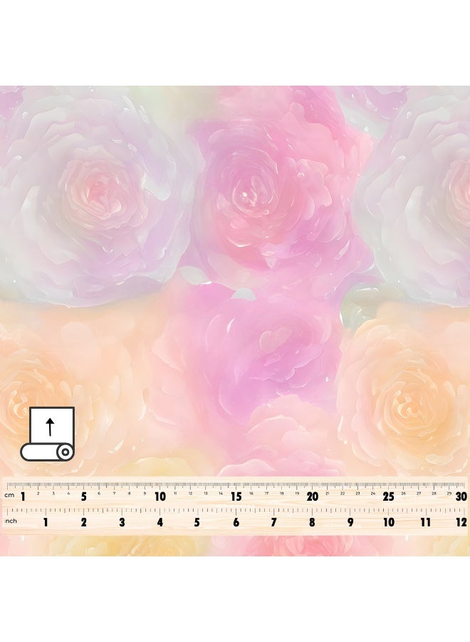 فيلاتو Ù‚Ù…Ø§Ø´ Ø­Ø±ÙŠØ± Ø§Ù„Ù„ÙŠÙ„ Ø¹Ø±Ø§Ù…Ù†ÙŠ Ø¨Ø§Ù„ÙŠØ§Ø±Ø¯Ø©ØŒ Ø¬Ù„Ø§Ø¨ÙŠØ© Ù…Ø®ÙˆÙŠØ±ØŒ ÙˆØ±ÙˆØ¯ ØµÙ�Ø±Ø§Ø¡ ÙˆØ±Ø¯ÙŠØ©ØŒ Ø®ÙŠØ§Ø·Ø©ØŒ Ø¹Ø±Ø¶ 58 Ø¨ÙˆØµØ© - Image 4