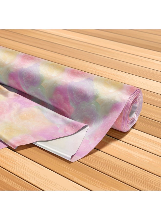 فيلاتو Ù‚Ù…Ø§Ø´ Ø­Ø±ÙŠØ± Ø§Ù„Ù„ÙŠÙ„ Ø¹Ø±Ø§Ù…Ù†ÙŠ Ø¨Ø§Ù„ÙŠØ§Ø±Ø¯Ø©ØŒ Ø¬Ù„Ø§Ø¨ÙŠØ© Ù…Ø®ÙˆÙŠØ±ØŒ ÙˆØ±ÙˆØ¯ ØµÙ�Ø±Ø§Ø¡ ÙˆØ±Ø¯ÙŠØ©ØŒ Ø®ÙŠØ§Ø·Ø©ØŒ Ø¹Ø±Ø¶ 58 Ø¨ÙˆØµØ© - Image 5