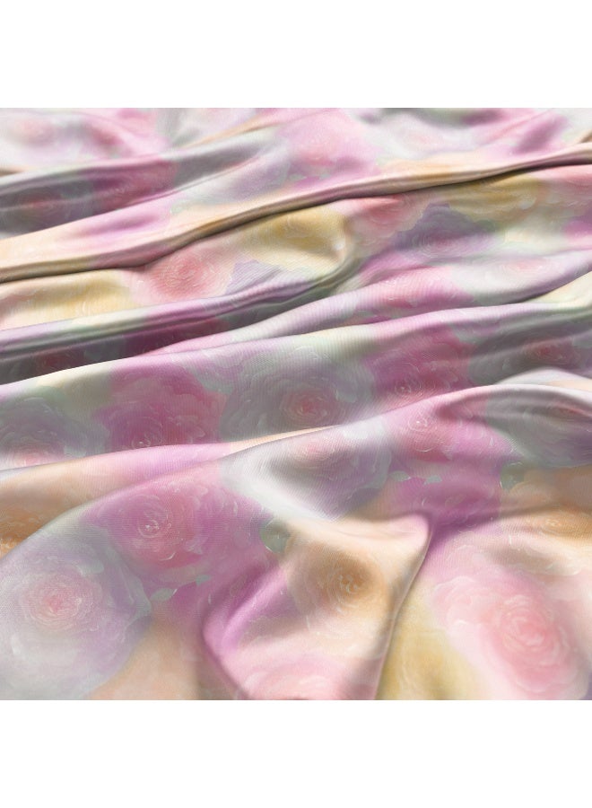 فيلاتو Ù‚Ù…Ø§Ø´ Ø­Ø±ÙŠØ± Ø§Ù„Ù„ÙŠÙ„ Ø¹Ø±Ø§Ù…Ù†ÙŠ Ø¨Ø§Ù„ÙŠØ§Ø±Ø¯Ø©ØŒ Ø¬Ù„Ø§Ø¨ÙŠØ© Ù…Ø®ÙˆÙŠØ±ØŒ ÙˆØ±ÙˆØ¯ ØµÙ�Ø±Ø§Ø¡ ÙˆØ±Ø¯ÙŠØ©ØŒ Ø®ÙŠØ§Ø·Ø©ØŒ Ø¹Ø±Ø¶ 58 Ø¨ÙˆØµØ© - Image 3