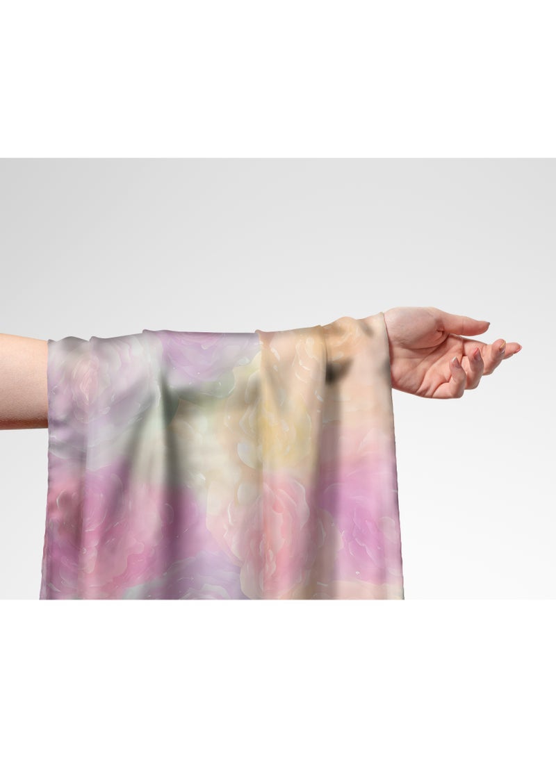 فيلاتو Ù‚Ù…Ø§Ø´ Ø­Ø±ÙŠØ± Ø§Ù„Ù„ÙŠÙ„ Ø¹Ø±Ø§Ù…Ù†ÙŠ Ø¨Ø§Ù„ÙŠØ§Ø±Ø¯Ø©ØŒ Ø¬Ù„Ø§Ø¨ÙŠØ© Ù…Ø®ÙˆÙŠØ±ØŒ ÙˆØ±ÙˆØ¯ ØµÙ�Ø±Ø§Ø¡ ÙˆØ±Ø¯ÙŠØ©ØŒ Ø®ÙŠØ§Ø·Ø©ØŒ Ø¹Ø±Ø¶ 58 Ø¨ÙˆØµØ© - Image 1