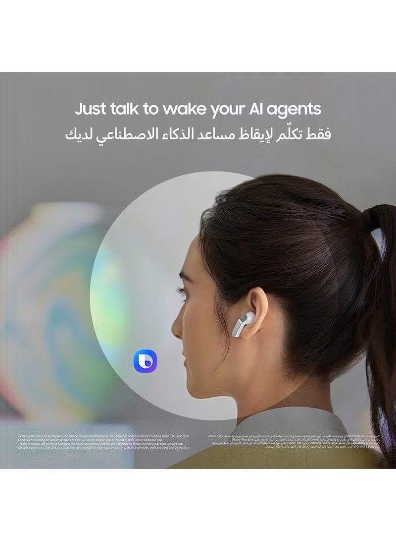 سامسونج Galaxy Buds4, Real Metal Blade, 1-way Speaker, Super Clear Call, Adaptive Noise Control, Seamless Connection White White - Image 5
