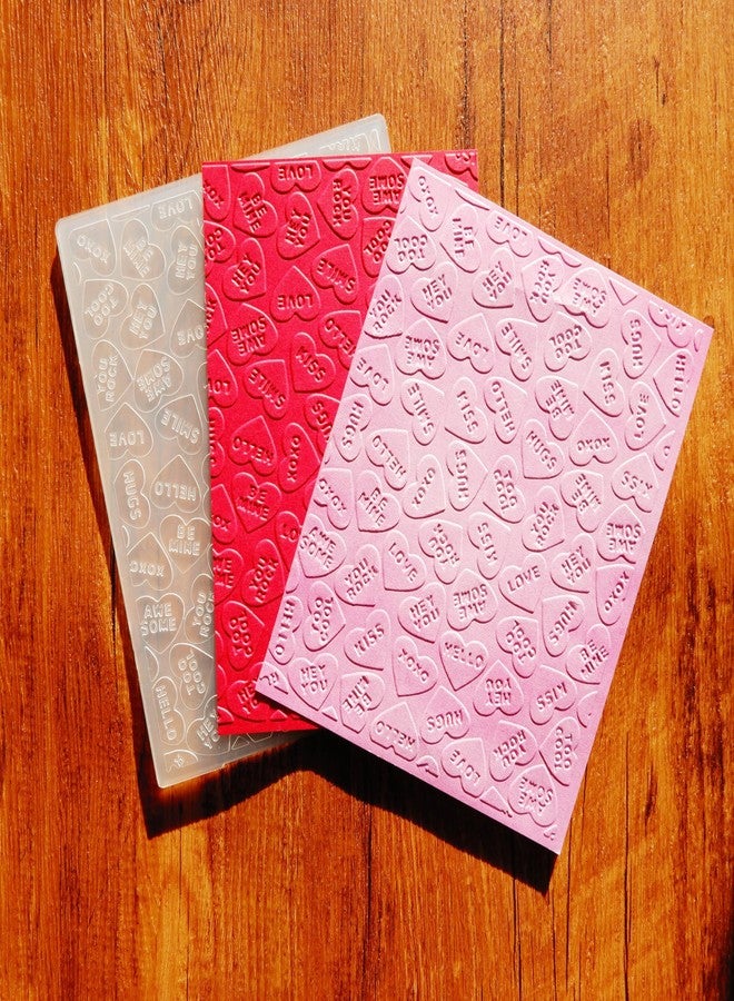 Arbuya Happy Valentine's Day Plastic Embossing Folders for Card Making Hearts Be Mine Embossing Folder for Scrapbooking Pages Paper Crafting Clay Decoration - Image 4