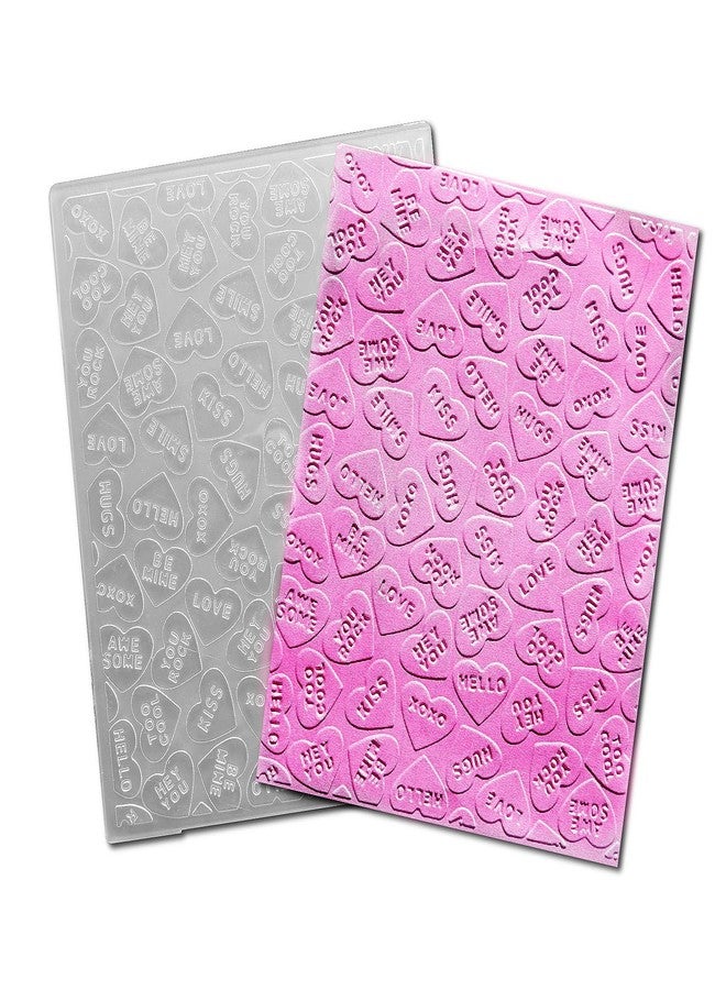 Arbuya Happy Valentine's Day Plastic Embossing Folders for Card Making Hearts Be Mine Embossing Folder for Scrapbooking Pages Paper Crafting Clay Decoration - Image 1