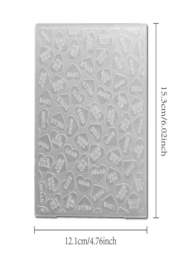 Arbuya Happy Valentine's Day Plastic Embossing Folders for Card Making Hearts Be Mine Embossing Folder for Scrapbooking Pages Paper Crafting Clay Decoration - Image 2