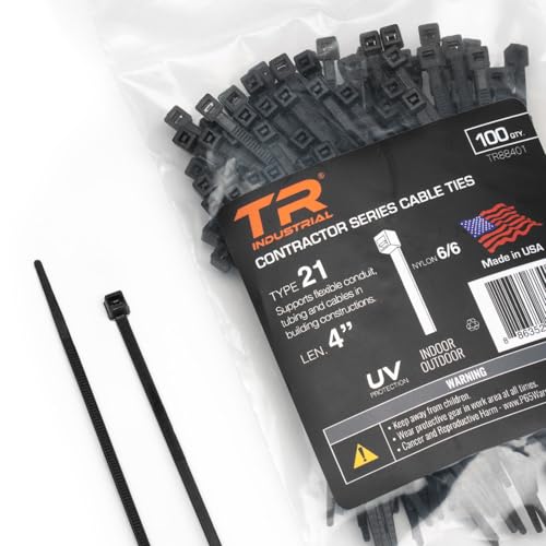 TR Industrial Contractor Series UV Cable Ties (100-Piece), 4", Type 21, Made in USA - Image 5