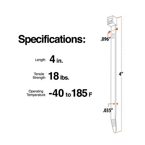 TR Industrial Contractor Series UV Cable Ties (100-Piece), 4", Type 21, Made in USA - Image 4