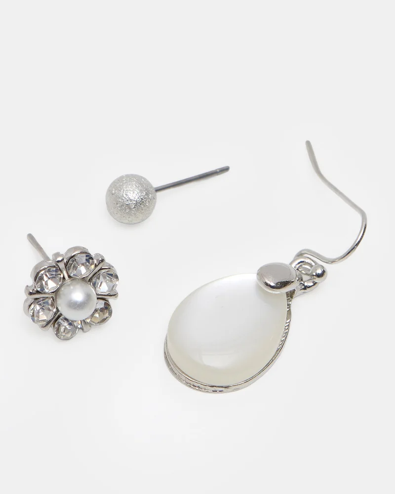 REDTAG Women Silver Stud Set (Pack Of 3)