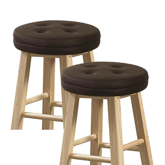 SET OF 2 BAR STOOL CUSHION SUPER BREATHABLE ROUND BAR STOOL COVER SEAT CUSHION BROWN 13 2 CUSHIONS ONLY
