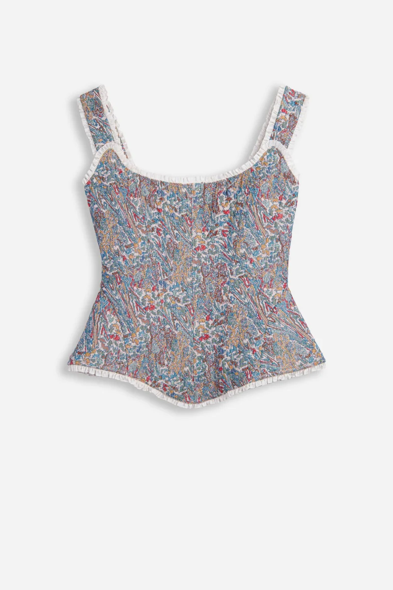 Nocturne  Printed Piped Bustier Top for Women | Best Price UAE
