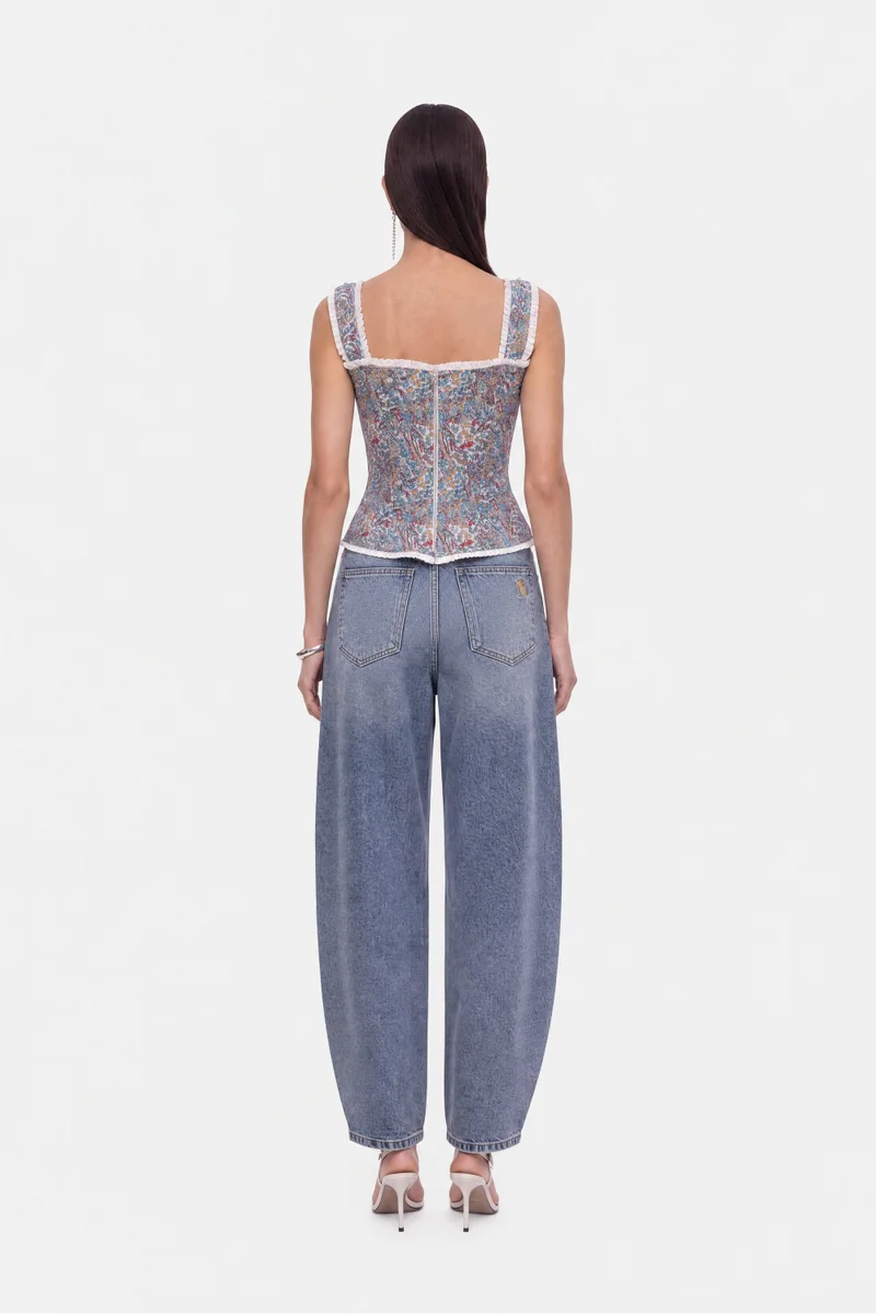Nocturne  Printed Piped Bustier Top for Women | Best Price UAE