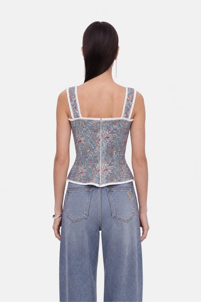 Nocturne  Printed Piped Bustier Top for Women | Best Price UAE