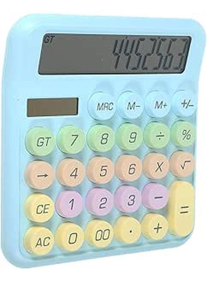 Sky Blue Mechanical Keyboard Calculator Portable Basic Office Calculator For Students With Vibrant Decorative Design Easy Operation Addition Subtraction Multiplication Division - Image 1