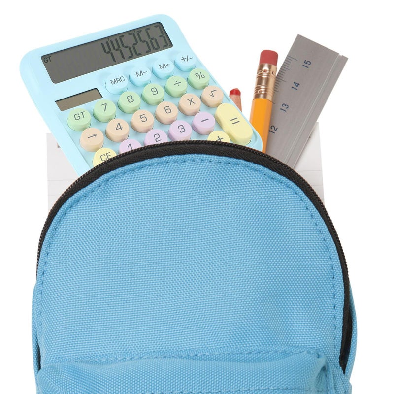 Sky Blue Mechanical Keyboard Calculator Portable Basic Office Calculator For Students With Vibrant Decorative Design Easy Operation Addition Subtraction Multiplication Division - Image 3