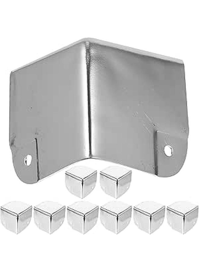 Chrome Plated Corner Protectors 10pcs 40x40mm Heavy Duty Edge Guards For Wood Boxes Cabinet Door Safety - Image 1