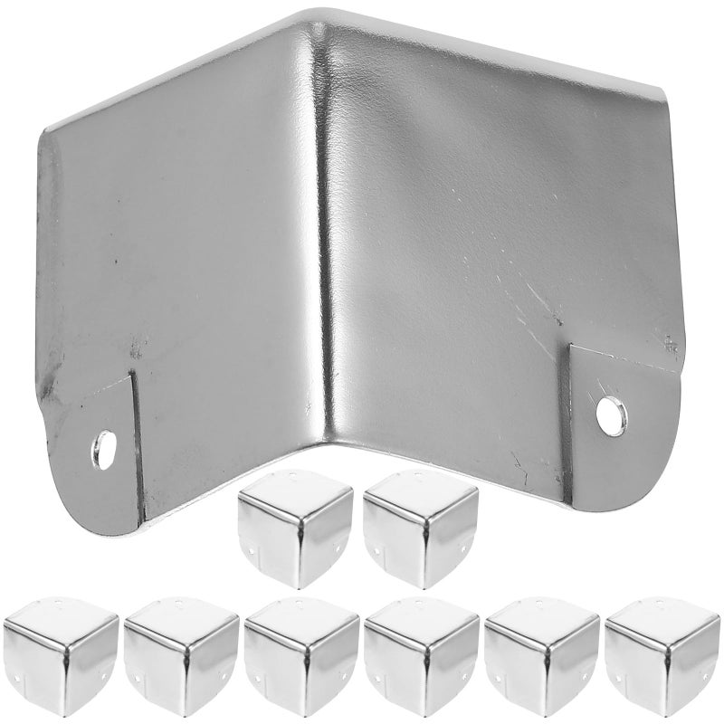 Chrome Plated Corner Protectors 10pcs 40x40mm Heavy Duty Edge Guards For Wood Boxes Cabinet Door Safety - Image 2