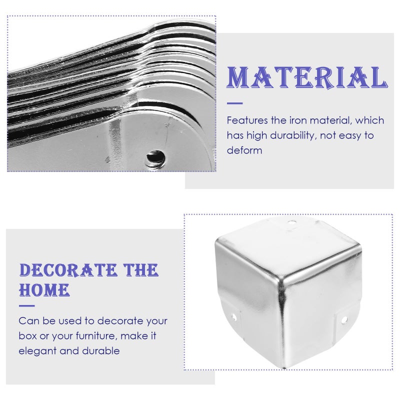 Chrome Plated Corner Protectors 10pcs 40x40mm Heavy Duty Edge Guards For Wood Boxes Cabinet Door Safety - Image 4