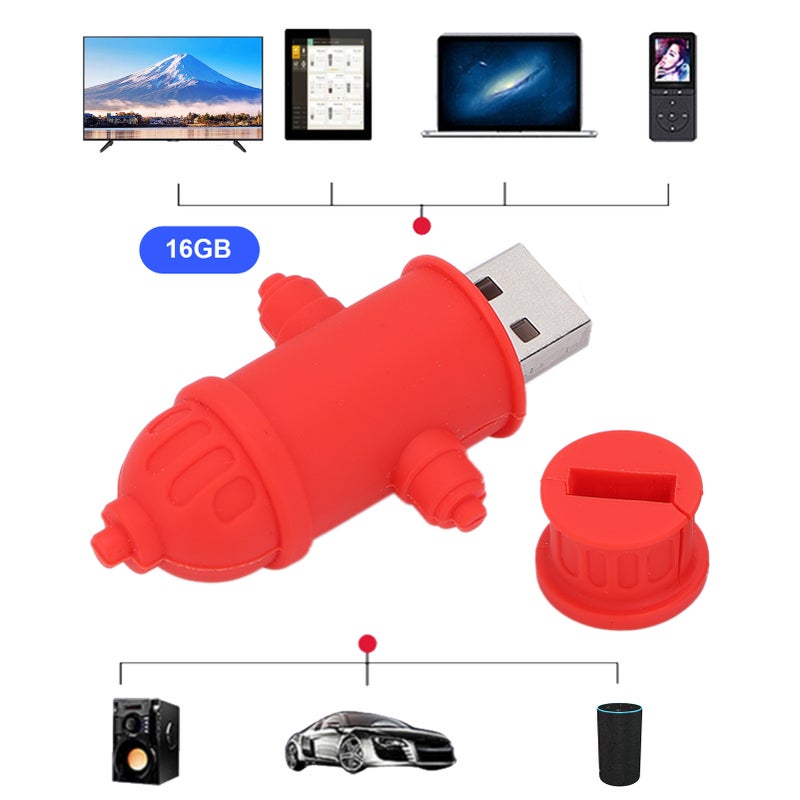 USB Flash Drive 32GB: Cute Cartoon Fire Hydrant Design - Plug And Play, Wide System Compatibility - Compact USB Stick for Home Office, Travel, Birthday Or Christmas Gifting - Image 2