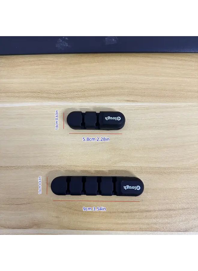 Silicone Cable Organizer For Car Desktop Durable Flexible Easy To Use Wire Cord Holder Mouse 3 Line Slot Black - Image 4