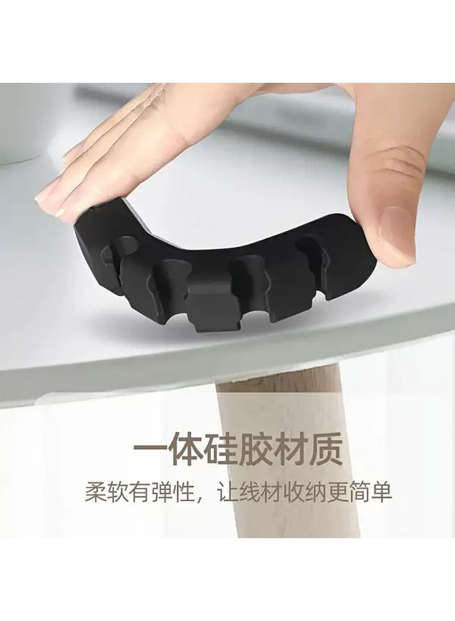 Silicone Cable Organizer For Car Desktop Durable Flexible Easy To Use Wire Cord Holder Mouse 3 Line Slot Black - Image 1