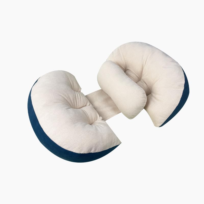 UShaped Cooling Pregnancy Pillow for Side Sleepers  Full Body Maternity Support with Removable Cover Blue Pack of 1