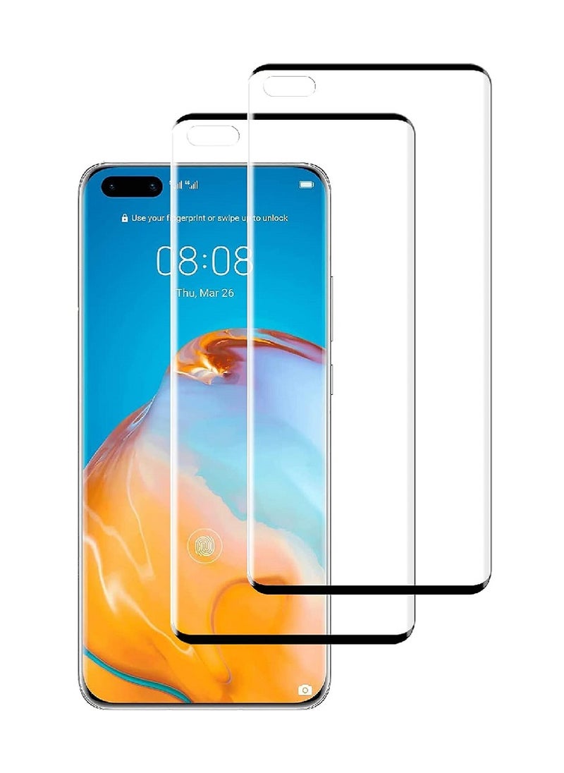 Super 2 Pieces Tempered Glass Screen Protector 5D Designed For Huawei P40 Full Glue Edge to Edge Full Screen Coverage And Bubble Free - Image 1